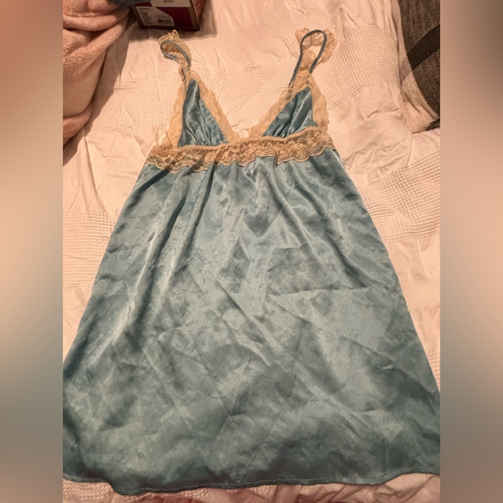 Victoria's Secret Light Blue Satin with Lace
